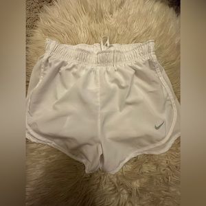 Women’s Nike dri fit running shorts white